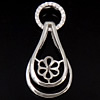 Sterling Silver Peg Bail, 925 Sterling Silver, Teardrop, plated, with cubic zirconia 0.8mm Approx 