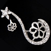 Sterling Silver Peg Bail, 925 Sterling Silver, Teardrop, plated, with cubic zirconia 0.9mm Approx 