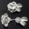 Brass Magnetic Clasp, Flower, plated Approx 1.5mm 