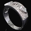 Sterling Silver Ring Mounting, 925 Sterling Silver, plated, with cubic zirconia 8.2mm, 0.9mm Approx 18mm, US Ring 