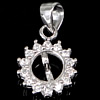 Sterling Silver Peg Bail, 925 Sterling Silver, Flower, plated, with cubic zirconia 0.8mm Approx 