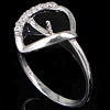 Sterling Silver Ring Mounting, 925 Sterling Silver, plated, with cubic zirconia 1mm Approx 16.8mm, US Ring .5 