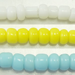 Perles en verre rocaille opaque, perles de rocaille en verre, Légèrement rond, couleur solide, plus de couleurs à choisir Environ 1mm Vendu par sac