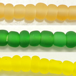 Frosted AB Colors Glass Seed Beads, Slightly Round Approx 1mm 