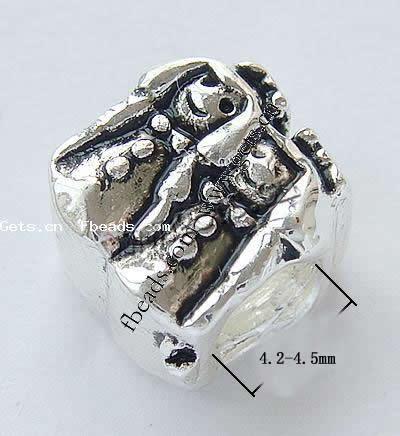 Zinc Alloy European Beads, Girl, plated, plating thickness more than 3μm & without troll Approx 4.2-4.5mm 