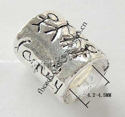 Zinc Alloy European Beads, Tube, plated, plating thickness more than 3μm & without troll Approx 4.2-4.5mm 