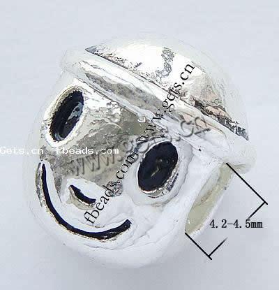Zinc Alloy European Beads, Character, plated, plating thickness more than 3μm & without troll Approx 4.2-4.5mm 