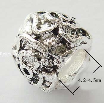 Zinc Alloy European Beads, Drum, plated, plating thickness more than 3μm & without troll Approx 4.2-4.5mm 