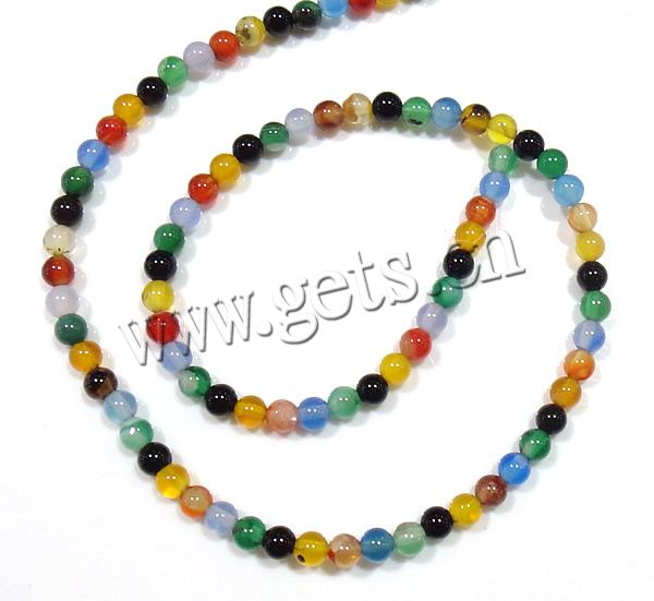 Natural Brazil Agate Beads, Round, more sizes for choice, mixed colors, Hole:Approx 0.8-1mm, Length:Approx 15 Inch, Sold By Strand