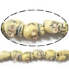 Ochse Geschnitzte Knochen-Perlen, Knochen, Schädel, mit Strass, Bohrung:ca. 1.2-2mm, Länge:ca. 15.5 ZollInch, 37PCs/Strang, verkauft von Strang