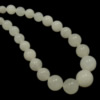 Jade White Bead, Round, 8-16mm Approx 1-2mm Approx 16 Inch 