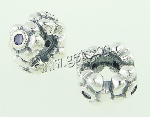 Rhinestone Zinc Alloy European Beads, Rondelle, plated, without troll & with rhinestone, more colors for choice, 10x6mm, Hole:Approx 4.5mm, Sold By PC