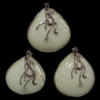 Brass Shell Pendants, with Natural Seashell, with rhinestone & mixed Approx 