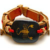 Cowhide Bracelets, with Waxed Cotton Cord & Resin, Scorpio, imitation bone & adjustable Approx 7-9 Inch 