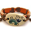 Cowhide Bracelets, with Waxed Cotton Cord & Resin, Capricorn, imitation bone & adjustable & enamel Approx 7-9 Inch 