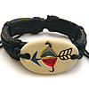 Cowhide Bracelets, with Waxed Cotton Cord & Resin, Sagittarius, imitation bone & adjustable & enamel Approx 7-9 Inch 