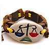 Cowhide Bracelets, with Waxed Cotton Cord & Resin, Libra, imitation bone & adjustable & enamel Approx 7-9 Inch 