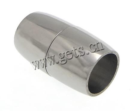 Round Stainless Steel Magnetic Clasp, Tube, plated, Customized, more colors for choice, 14x6mm, Hole:Approx 4mm, Sold By PC