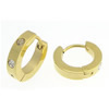 hommes Earring, Acier inoxydable 316, beignet, Placage de couleur d'or, pour homme & avec strass 1mm, Vendu par paire