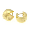 hommes Earring, Acier inoxydable 316, beignet, Placage de couleur d'or, pour homme 1mm, Vendu par paire