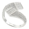 Cubic Zirconia Sterling Silver Finger Ring, 925 Sterling Silver, plated, with cubic zirconia 15mm Approx 17mm, US Ring 