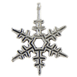 Zinc Alloy Christmas Pendants, Snowflake, plated 