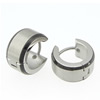 Men Earring, 316 Stainless Steel, Donut, for man & enamel 1mm 