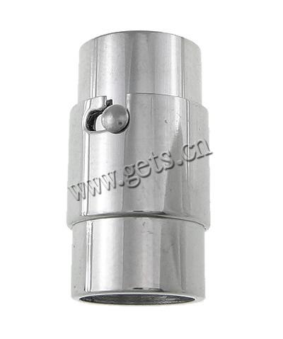 Runder Edelstahl Magnetverschluss, 316 Edelstahl, Rohr, plattiert, Kundenindividuell, keine, 6.5x17.5mm, Bohrung:ca. 4mm, verkauft von PC