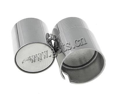 Runder Edelstahl Magnetverschluss, 316 Edelstahl, Rohr, plattiert, Kundenindividuell, keine, 19.5x12.5mm, Bohrung:ca. 10mm, verkauft von PC