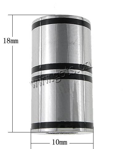 Runder Edelstahl Magnetverschluss, 316 Edelstahl, Rohr, plattiert, Kundenindividuell, keine, 10x18mm, Bohrung:ca. 5mm, verkauft von PC
