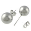 Stainless Steel Stud Earring, 304 Stainless Steel, Round, original color 