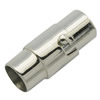 Runder Edelstahl Magnetverschluss, 316 Edelstahl, Rohr, originale Farbe, 18x4mm, Bohrung:ca. 3mm, verkauft von PC