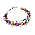 Природное пресноводное жемчужное ожерелье, Пресноводные жемчуги, с Нейлоновый шнурок, Стиль Барокко, 8 колец, 7-10mm, длина:22 дюймовый, продается Strand
