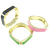 Enamel Zinc Alloy Bangle, gold color plated Approx 63mm Approx 7.5 Inch 