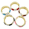 Bracelet en alliage Zinc et émail, alliage de zinc, Placage de couleur d'or, plus de couleurs à choisir Environ 60mm Environ 7 pouce, Vendu par PC