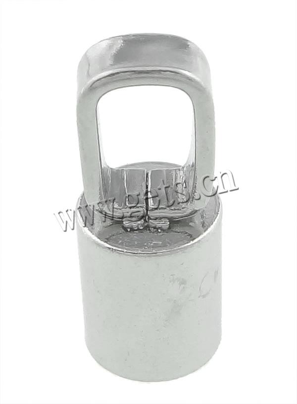 Stainless Steel End Caps, Tube, original color, 17.5x7mm, 4.8mm, Hole:Approx 6.5x4mm, Sold By PC