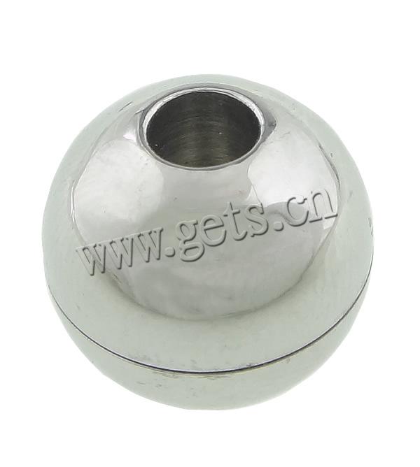 Runder Edelstahl Magnetverschluss, 316 Edelstahl, oval, plattiert, keine, 12.5x13mm, Bohrung:ca. 4mm, verkauft von setzen