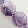 Natural Amethyst Beads, Flat Round, February Birthstone Approx 1mm Inch 