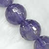 Natürliche Amethyst Perlen, rund, Februar Birthstone & facettierte, Bohrung:ca. 1.5mm, Länge:15 ZollInch, verkauft von Strang