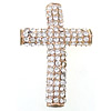 Rhinestone Zinc Alloy Beads, Cross, plated Approx 3mm 