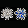Flower Zinc Alloy Connector, plated, Customized &  & with rhinestone Approx 1.5mm 