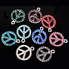 Zinc Alloy Peace Pendants, Peace Logo, plated, Customized & with rhinestone Approx 1.8mm 