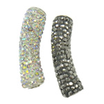 Rhinestone Clay Pave Beads, with Brass, Tube, with rhinestone, mixed colors Approx 3mm 