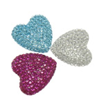 Rhinestone Clay Pave Beads, Heart, with rhinestone, mixed colors Approx 0.5mm 