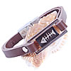 Cowhide Bracelets, Zinc Alloy, with Cowhide, plated Approx 7-9 Inch 
