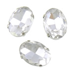 Parche de Diamantes de Imitacion, Cristal, Óvalo, facetas, más colores para la opción, 10x14mm, agujero:aproximado 1.2mm, Vendido por UD