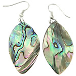 Abalone Shell Earring, with Brass, Horse Eye, platinum color plated, 57mm Approx 2.2 Inch 