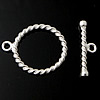 Sterling Silver Toggle Clasp, 925 Sterling Silver, Twist, plated, single-strand Approx 2mm 