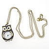 Watch Necklace, Zinc Alloy, with Glass, Owl, plated, twist oval chain Approx 31 Inch 
