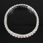 Garra cadena Rhinestone pulseras, metal, con diamantes de imitación & 2-sarta, 7mm, longitud:6 Inch, 12PCs/Bolsa, Vendido por Bolsa